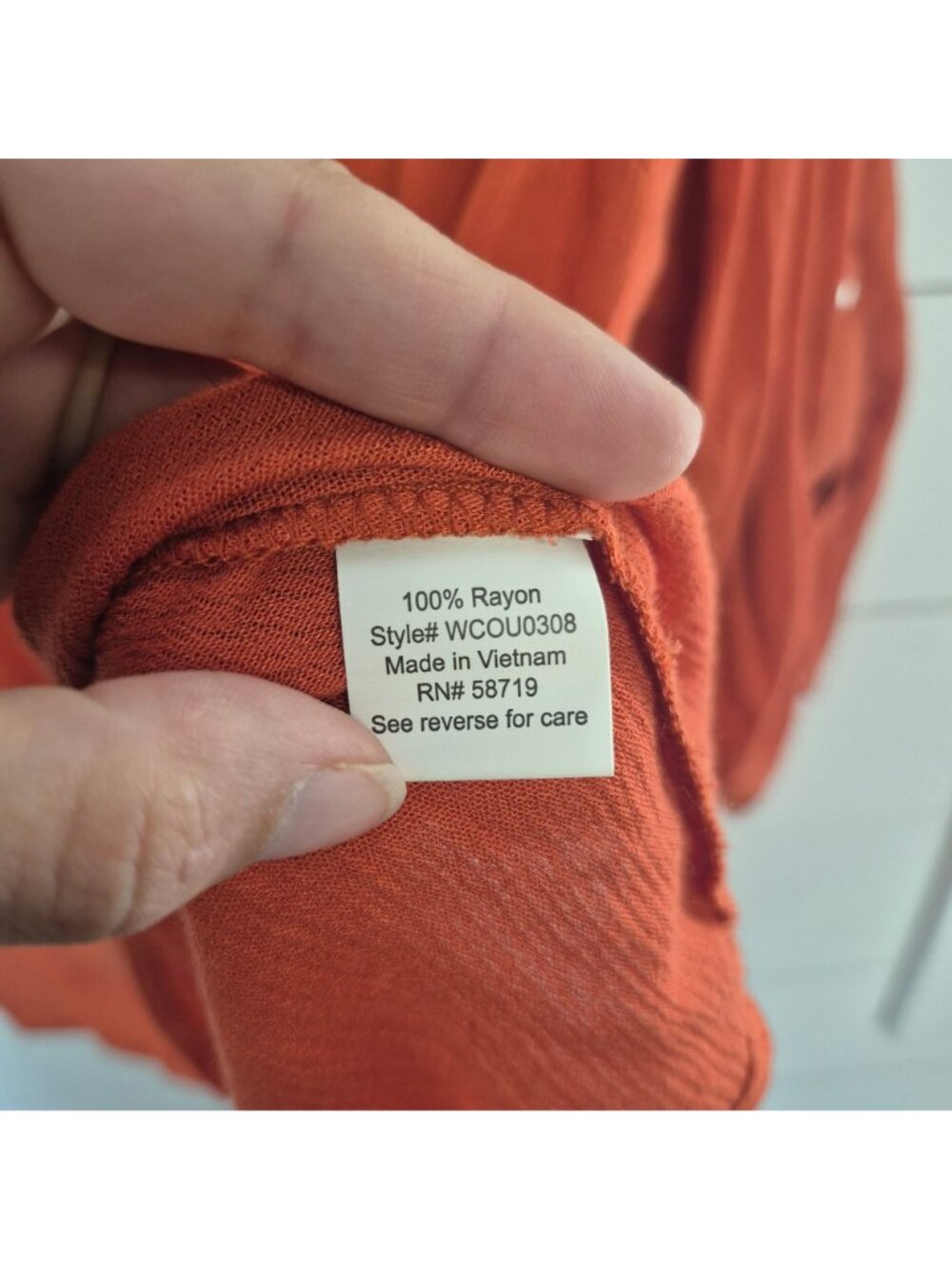 NY Collection Women's Rust Orange Button Blouse With Roll-Tab Sleeves Sz 1x - Picture 6 of 6
